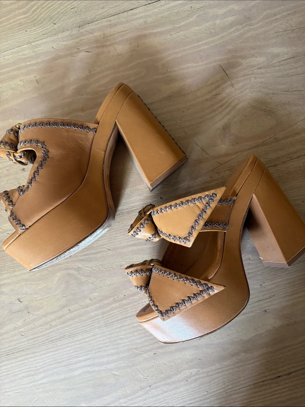 Birman said Leather Platform Heel Sandals, size d, worn once - Picture 2 of 4